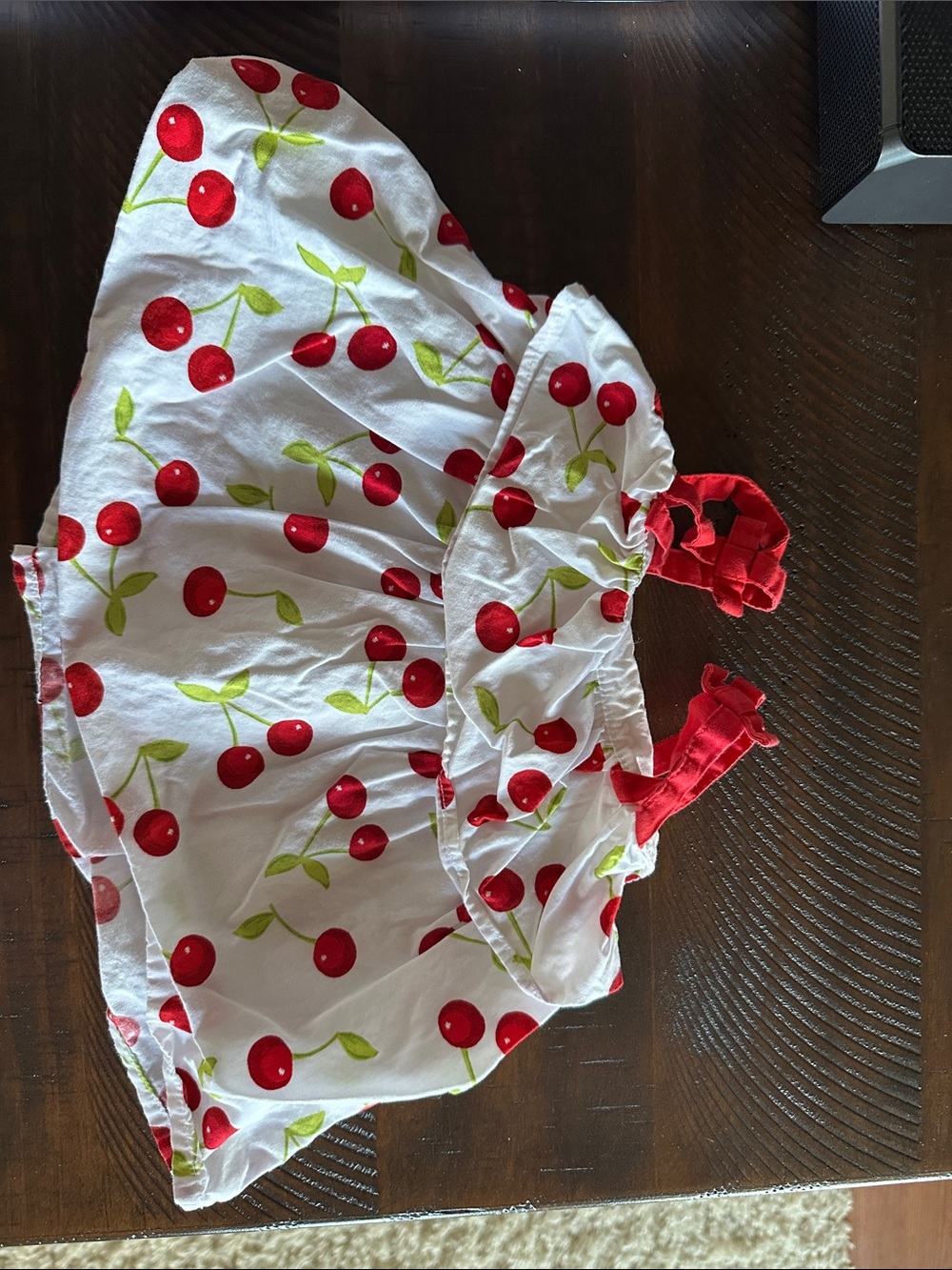 Gymboree White Cherry Print Dress with Red Accents